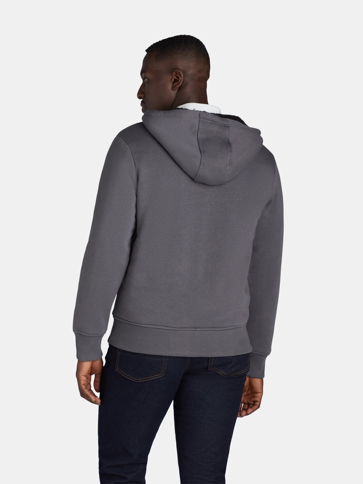 George Men's & Big Men's High Pile Fleece Lined Jacket with Hood, Sizes S-3XL