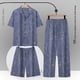 thumbnail image 1 of Ropa de dormir de verano de algodón puro para hombre, pantalones largos de manga corta, ropa fina para el hogar, conjunto de tres piezas, ropa interior cómoda y transpirable, 1 of 5