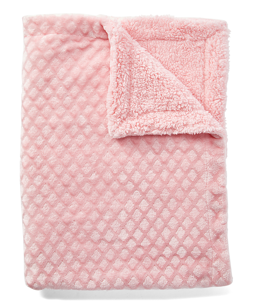 Pink DiamondTexture Sherpa Blanket Walmart Canada