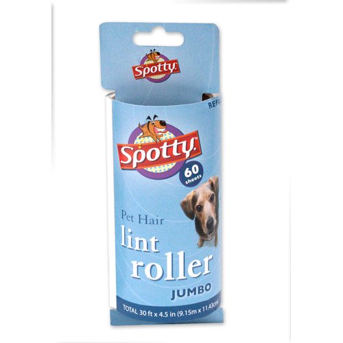 Spotty Supersize Extra Sticky, Adhesive Lint Roller Refill, Pet Cat & Dog Hair Remover for