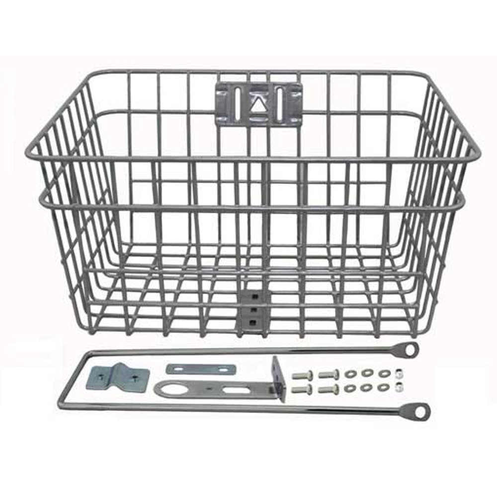 Steel Wire Basket W/Braces Silver. for bicycle basket, bike basket