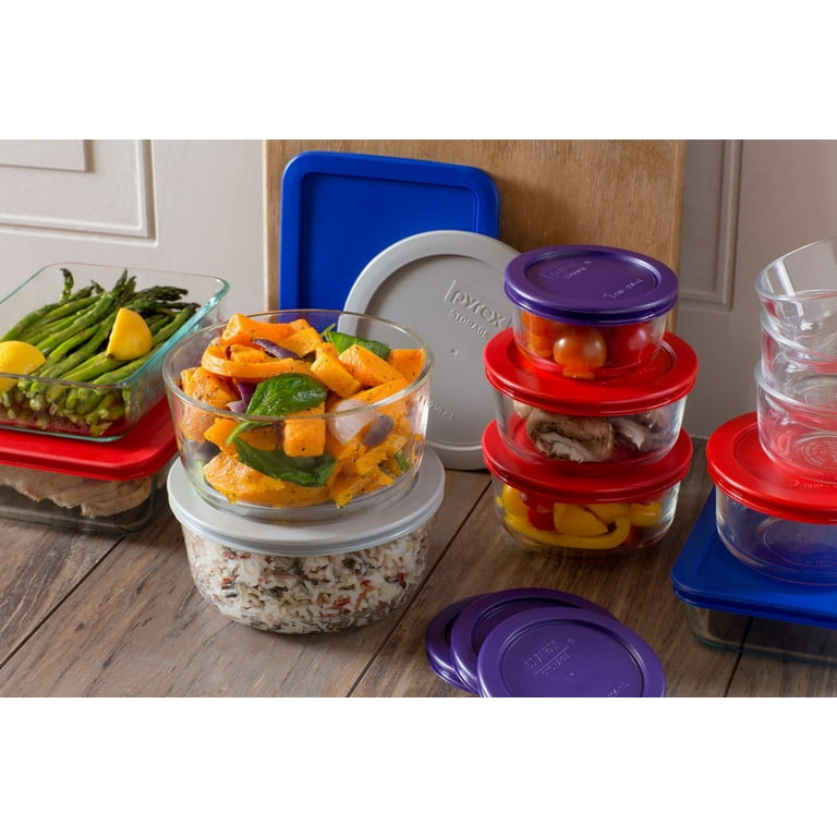Pyrex Simply Store Glass Round Food Container Set (16 Piece