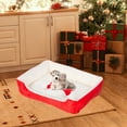 thumbnail image 4 of Christmas Pet Bed Villa Cat Dog Winter Warm 2-in-1 Structure Detachable Washable Thick Cloth Red Private Enclosed Open Cozy Nest Mat Multi-Size Scratch-Resistant Holiday, 4 of 5