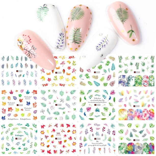 Deslizadores de flores y letras de amor para manicura de San Valentín, 12 Uds., para decoración de uñas, GLBN1489-1500 de puntas adhesivas al agua Tan Jianjun unisex