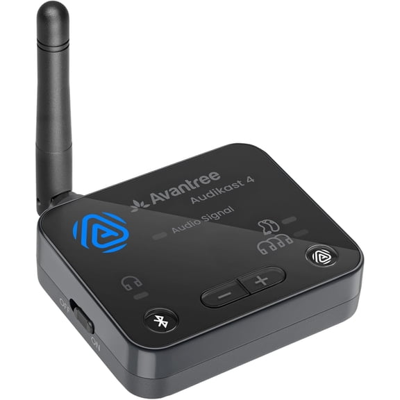 Avantree Audikast 4 - Latest Bluetooth 5.4 TV Transmitter with Auracast, Works with Headphones & Auracast-Enabled
