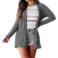 thumbnail image 2 of Top de manga larga para mujer, transpirable, holgado, cómodo, a la moda, para oficina, citas, trabajo, compras al aire libre, hogar, gris, M, 2 of 6