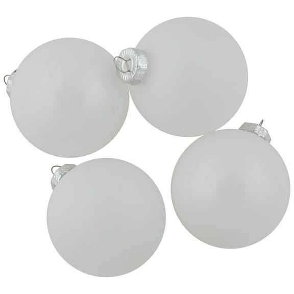 Northlight 2-Finish Glass Ball Christmas Ornaments - 2.5" (65mm) - White - 9ct