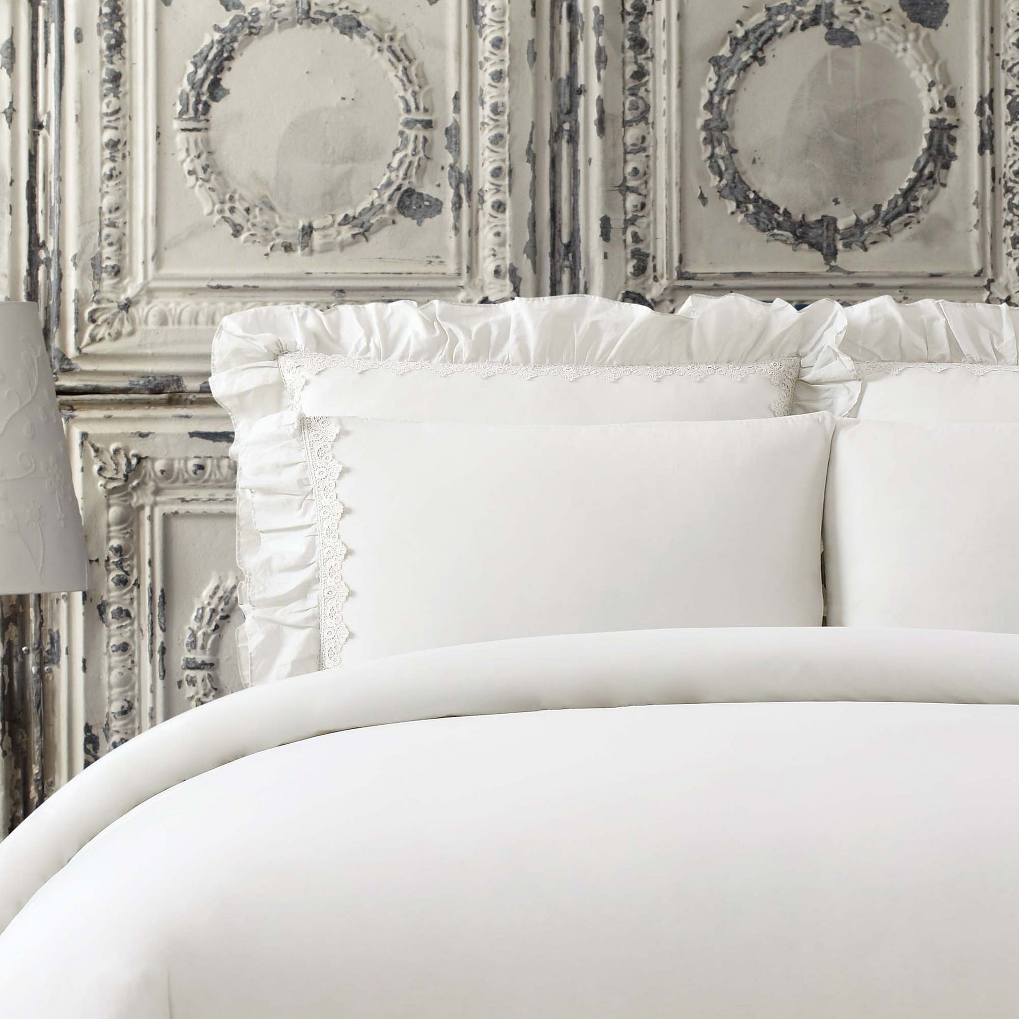 Cottage Classics Washed Cotton Voile Ruffle European Sham