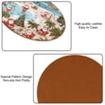 thumbnail image 5 of Santa Claus Set of 6 Microfiber Leather Round Coasters, 11x11 cm/4.3x4.3 Inches, Drink Coasters for Table, Easy to Clean Beverage Coasters, 5 of 6