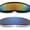 [2-pack] Black Orange & Silver Blue, variant on Mirror Lens Monolens Cyclops Robotic Futuristic Sunglasses Silver Blue Mirror