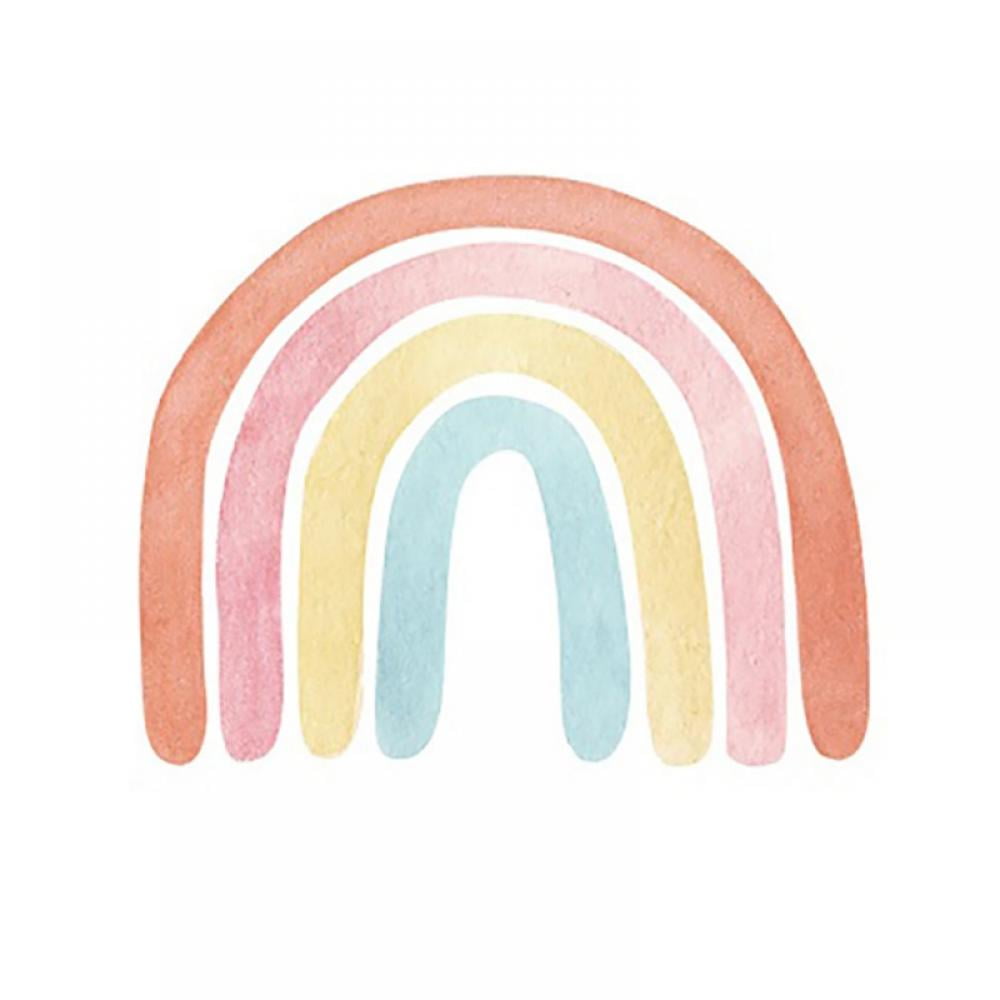 Watercolor Rainbow Wall Decal,Large Size Boho Rainbow Wall Stickers for ...