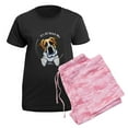 thumbnail image 5 of CafePress - Saint Bernard IAAM Women's Dark Pajamas - Women's Short Sleeve Print T-Shirt and Pants Dark Cotton Pajama Set, 5 of 7