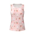 thumbnail image 4 of Xecao Rabbit And Cherry print women's scoop neck, loose-fit workout tank tops for the gym., 4 of 9