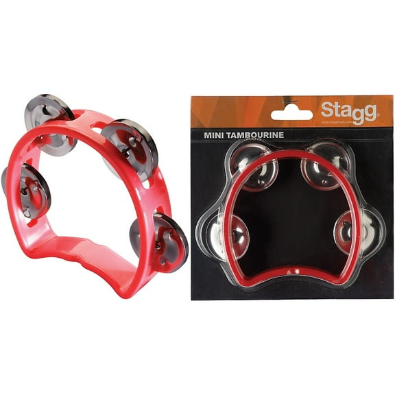Stagg 4-Jingle Cutaway Tambourine Red