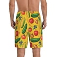 thumbnail image 3 of Kdxio Colorful Vegetables Print Mens Sleep Shorts Bottoms Soft Comfy Pajama Wear Pants with Drawstring Pockets, 3 of 7