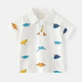 thumbnail image 2 of REDARER Dinosaur Print Polo Shirt Short Sleeve Button Closure Casual Breathable Summer Kids Top,18-24 Months, 2 of 4