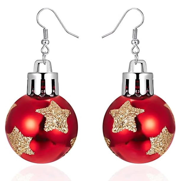 Pendientes navideños para mujer, con diamantes de imitación, colgantes de Papá Noel, hipoalergénicos, bonitos, joyas navideñas