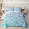 thumbnail image 2 of jejeloiu Colorful Zebra Lines Quilt Full Kids,Animal Print Full Bedspread Sets For Girls,3pcs, 2 of 7