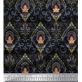 thumbnail image 1 of Soimoi Poly Georgette Fabric Floral & Ogee Damask Printed Craft Fabric by The Yard 52 Inch Wide, 1 of 1