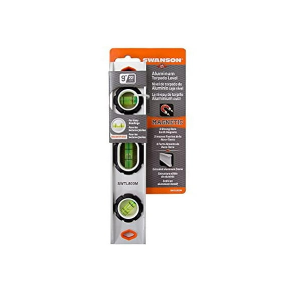 Swanson Tool Co, Inc. SWTL800M 9" Swanson Magnetic Extruded Aluminum Torpedo Level