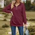 thumbnail image 4 of WXLWZYWL Trendy Sweatshirts For Women 2023 Women'S New Solid Color Hooded Loose Long Sleeve Sweater, 4 of 5