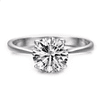 thumbnail image 4 of Yoursfs CZ Solitaire Ring For Women 18K White Gold Plated Round Cut Cubic Zirconia Rings 1.5ct Wedding Engagement Promise Rings (Size 8), 4 of 8