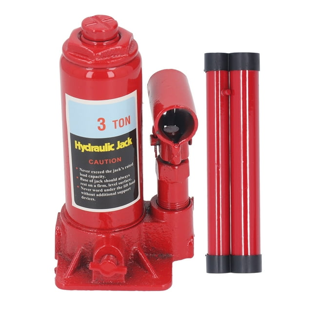 Risegun Gato Hidráulico, Gato De Bomba De 3 Toneladas Gato De Piso Telescópico Vertical De Alta Elevación Gato De Botella Vertical Soldado para Camión con Manija De Bomba