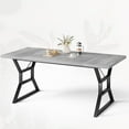 thumbnail image 3 of 70.9" Rectangular Wood Dining Table for 6,  with Metal Legs – Perfect for Family Gathering（Gray）, 3 of 7