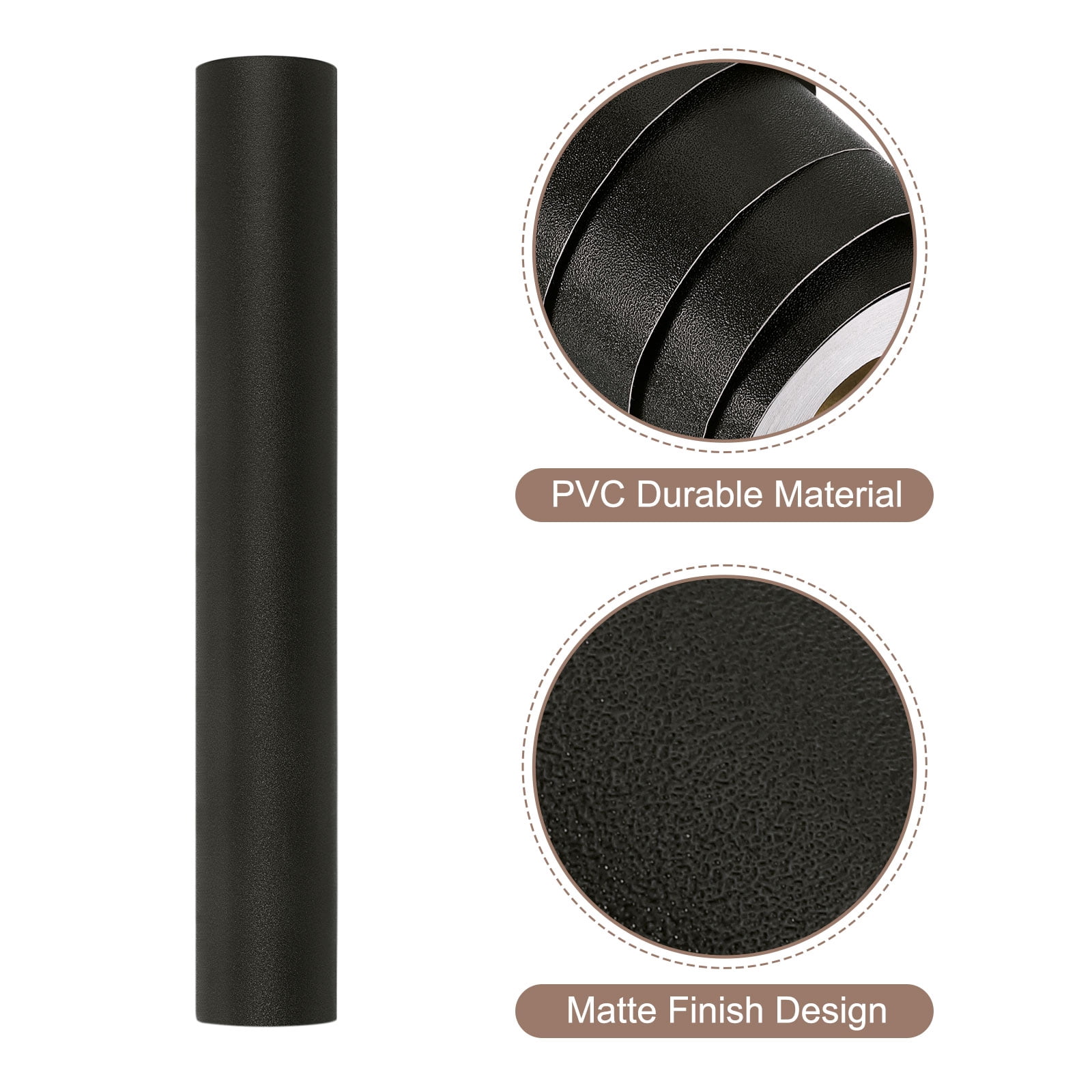 394"x15.7" Black Wallpaper, Peel and Stick Wallpaper, Black Contact Paper Vinyl Wall Paper