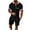 Black, variant on Aofany Two Piece Short Outfits Men Color Block Tracksuits Sport Summer Short Sleeve and Shorts Set for Men
