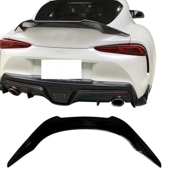 Ikon Motorsports Trunk Spoiler Compatible with 2020-2026 Toyota GR Supra A90 A91, V Style Gloss Black ABS Plastic Rear Trunk Lid Spoiler Wing Lip