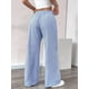 thumbnail image 5 of Pantalones de Salón A Rayas de Pierna para Mujer, Cintura Elástica y Bolsillos Azul XXL, 5 of 9