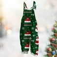 thumbnail image 2 of Iaqnaocc Christmas Womens Jumpsuit one piece Sleeveless Jumpsuits Rompers Loose Fit Adjustable Strap Overalls Jumpsuits Fashion Cotton Linen Overalls Green L, 2 of 3