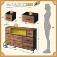 thumbnail image 2 of GALAXHERO 8-Drawer Large Dressers for Bedroom, TV Stand for 55'' TV with Charging Station and LED Lights, Rustic Brown Wood Grain Print, 2 of 8