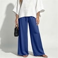 thumbnail image 4 of jjayotai Women Wide Leg Pants Elastic High Waisted Drawstring Palazzo Pants Flowy Beach Outfits Work Business Casual Trousers, 4 of 6