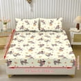thumbnail image 2 of COEQINE Twin Size 3 Piece Sheet Set, Stay in Place Fade Stain Resistant Cooling Bed Sheets with All Around Elastic Cozy Bedsheet & Pillowcases, Cute Mouse Cheese Heart Yellow, 2 of 5