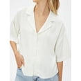 thumbnail image 5 of Button Detail Short Sleeve Viscose Satin Shirt, 5 of 6