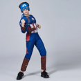 thumbnail image 5 of Disfraz de Capitán América con músculos, superhéroe, Capitán América, disfraz de Cosplay con músculos, escudo, disfraz de fiesta de carnaval de Halloween para niño, 5 of 5