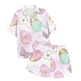 thumbnail image 4 of WILLBEST Jeans pour Femmes Ensemble 2 Pcs Pyjamas pour Femmes Hiver Imprimé Floral Graphique Chemise à Manches Courtes et Shorts Ensemble de Pyjama Confortable Yoga, 4 of 5