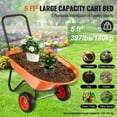 thumbnail image 4 of Wheelbarrow Cart, 5 Cu. Ft. Heavy-Duty Garden Dump Cart – 397 lbs Capacity, 2-Wheel Utility Wagon with Handle & 10" Wide Track Wheels for Lawn, Yard & Outdoor Work, 4 of 11
