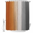 thumbnail image 2 of Shower Curtains for Bathroom, Burnt Orange Gray Ombre Waterproof Fabric Shower Curtain, Vintage Farmhouse Wooden Decorative Bathroom Curtain for Bathtub, 66"x72", No Hooks Included, 2 of 9