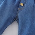 thumbnail image 5 of Girls Flare Jeans Toddler Raw Hem Denim Pants Elastic Waist Wide Leg Slimming Fashion Casual Trousers Little Girl Gift, Sky Blue, 3 Years, 5 of 7