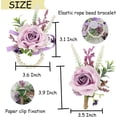 thumbnail image 4 of ABCISI 2Pcs Corsage and Boutonniere Set, Purple Rose Corsage, Purple Boutonniere for Men Wedding Flowers, Corsage of Prom Holiday Decorations, Accessories Party Suit Decoration, 4 of 7