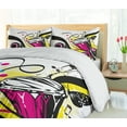 thumbnail image 4 of Ambesonne Drums Duvet Cover Set, Retro Musical Abstract Art, 2-Calking, White Charcoal Grey, 4 of 6