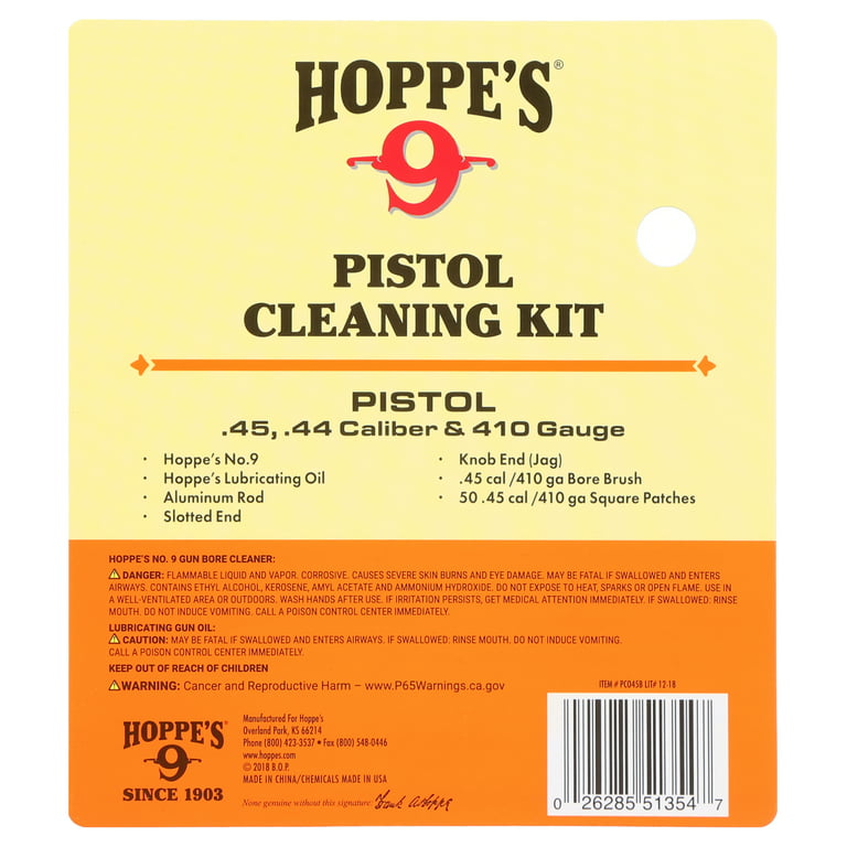 Hoppe's Pistol Cleaning Kit with Aluminum Rod Cleaning Kits 