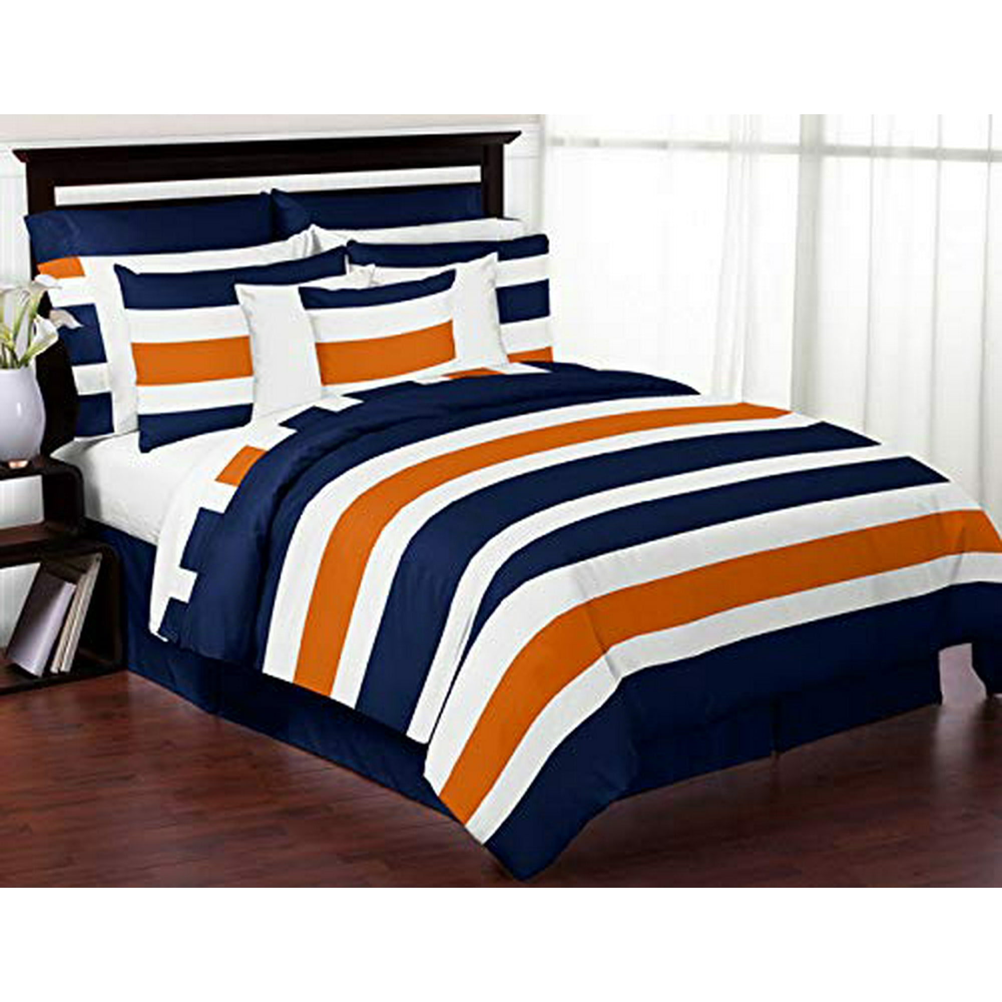 Blue and white striped twin comforter hotsell