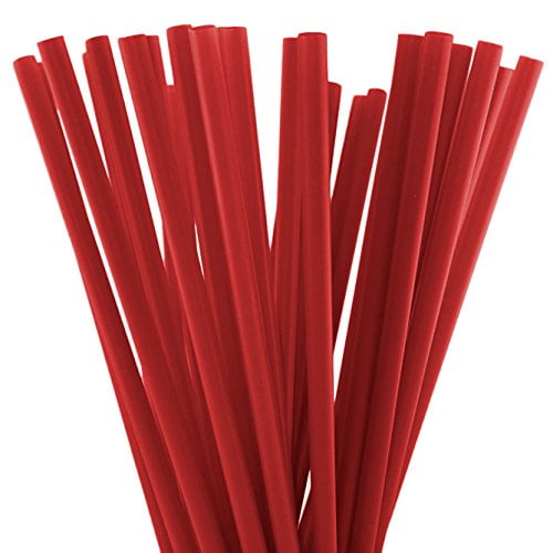 Pailles à Boire 10 Pouces (10 Pouces x 0.28 Pouces) (250, Rouge)