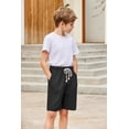 thumbnail image 3 of Arshiner Boys Linen Shorts with Elastic Waist Breathable Summer Beach Shorts for Kids, 3 of 6