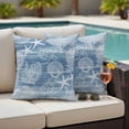 thumbnail image 5 of Outdoor Pillow Covers Blue Ocean Sea Turtle Shell Starfish Waterproof Pillow Cases 18x18 Set of 2, Abstract Coral Conch Throw Pillow Cover Pillowcase for Patio Balcony Couch Garden, 5 of 9