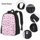 thumbnail image 3 of Easygdp Pink bows Mochila para Niños y Niñas con Set de Caja de Almuerzo y Estuche para Lápices 3 en 1, Mochila Escolar Estampada para Adolescentes, 3 of 7